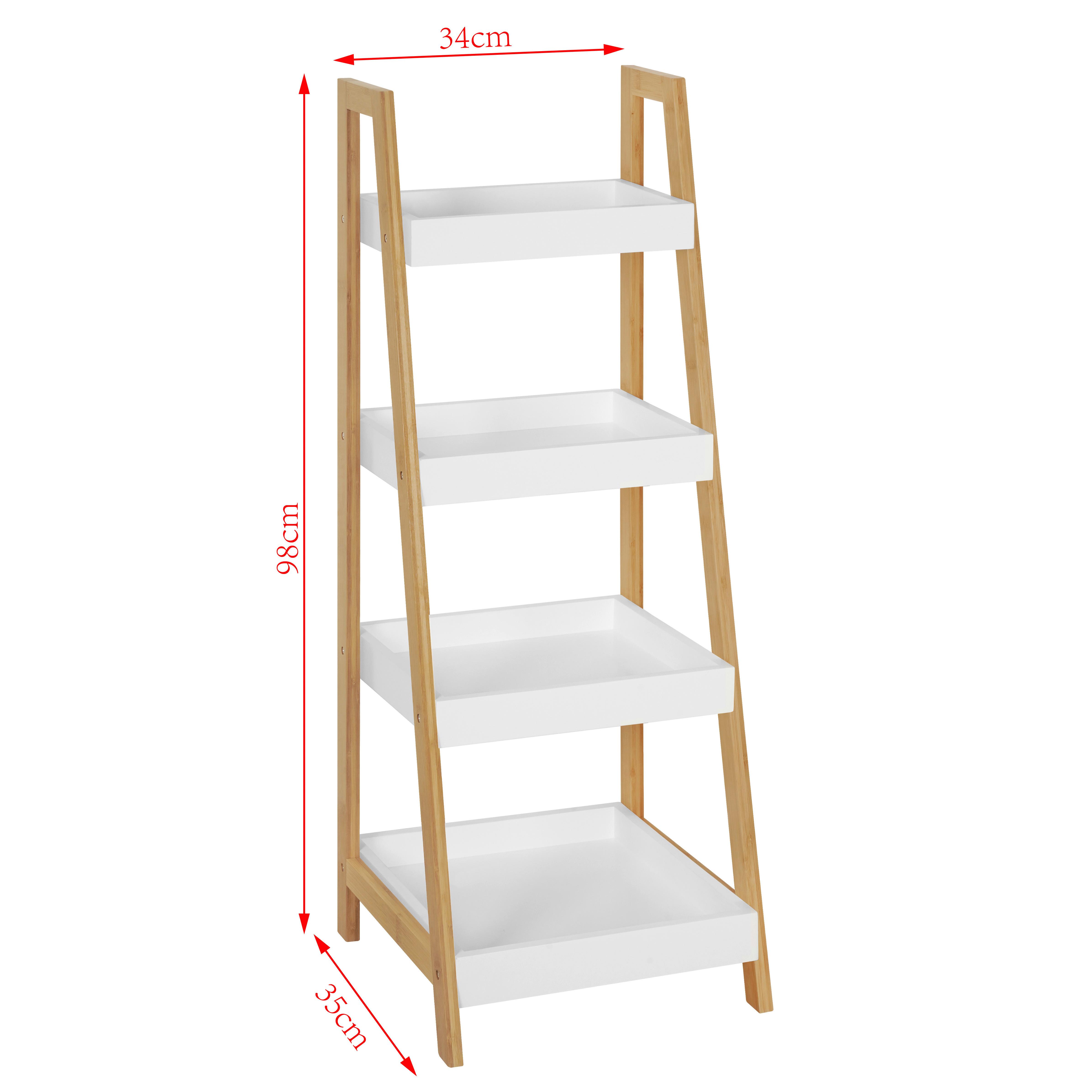 Regal Liane 4 - Naturfarben/Weiß, MODERN, Naturmaterialien/Holzwerkstoff (34/98/35cm)