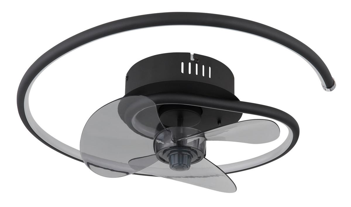 Deckenventilator 03660 - Schwarz/Grau, Design, Kunststoff/Metall (45/13,9cm) - Globo