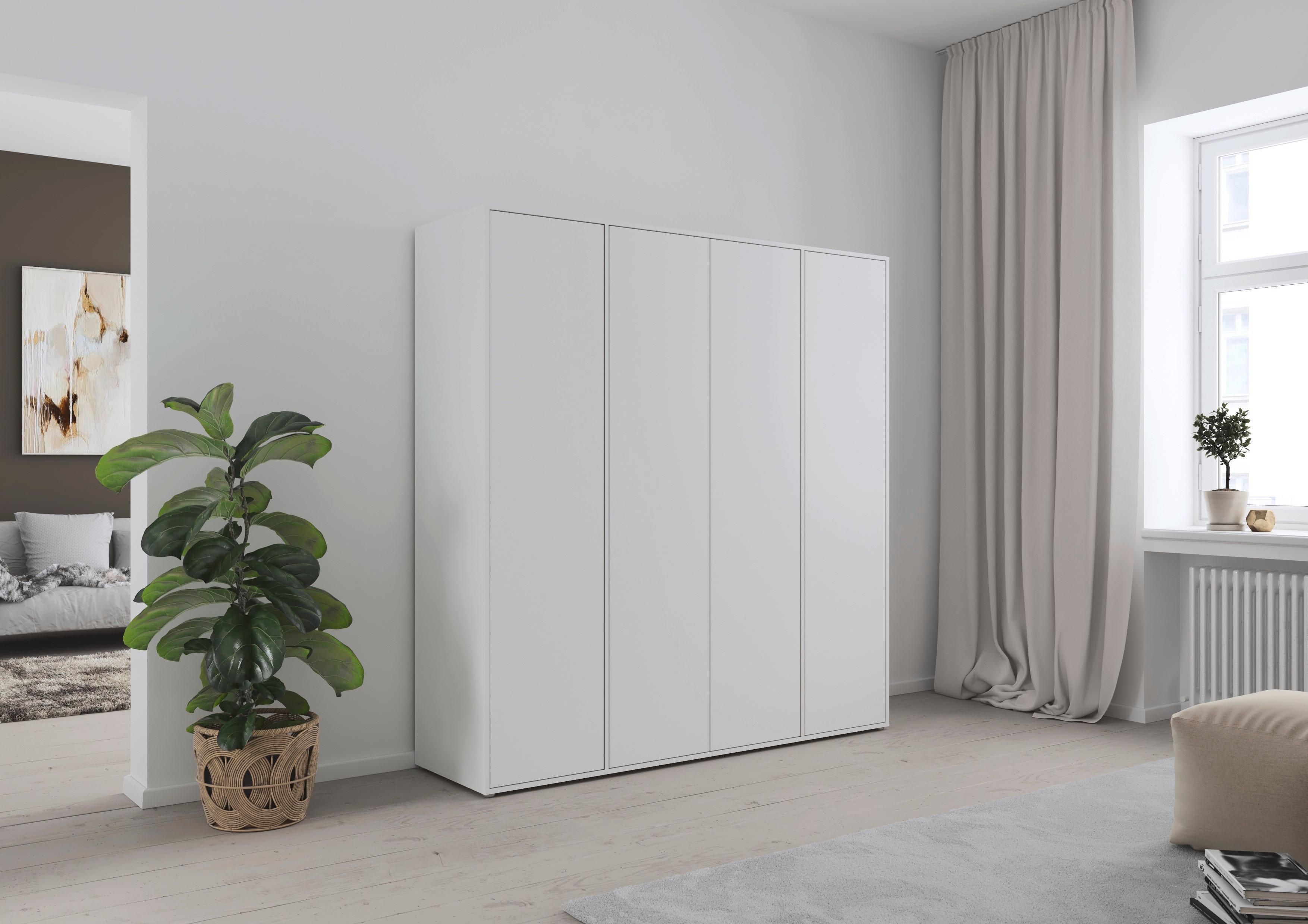 Drehtürenschrank Nabila Weiß B: 187 cm - Weiß, MODERN, Holzwerkstoff (187/194/53cm) - Rauch Möbel