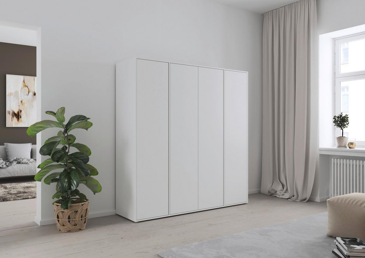 Drehtürenschrank Nabila Weiß B: 187 cm - Weiß, MODERN, Holzwerkstoff (187/194/53cm) - Rauch Möbel