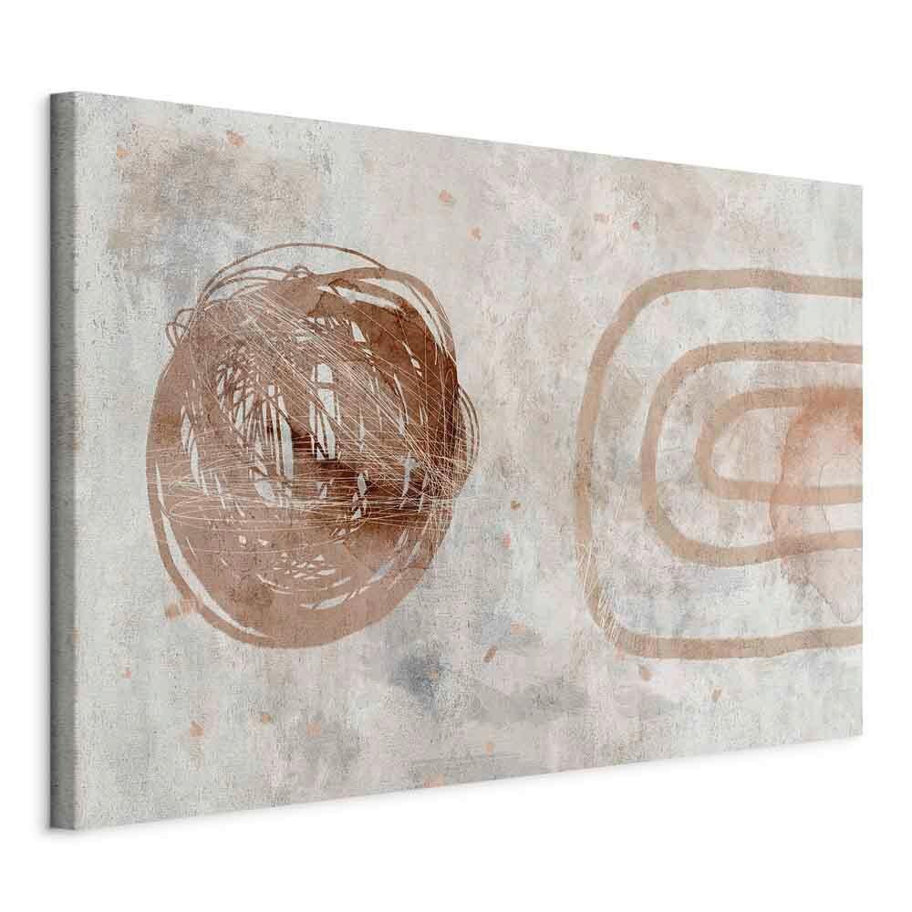 Leinwandbild Pastel Sun Cappuccino Grauweiß B: 60 cm - Grauweiß/Cappuccino, Basics, Holzwerkstoff/Textil (60/40/1.2cm) - artgeist