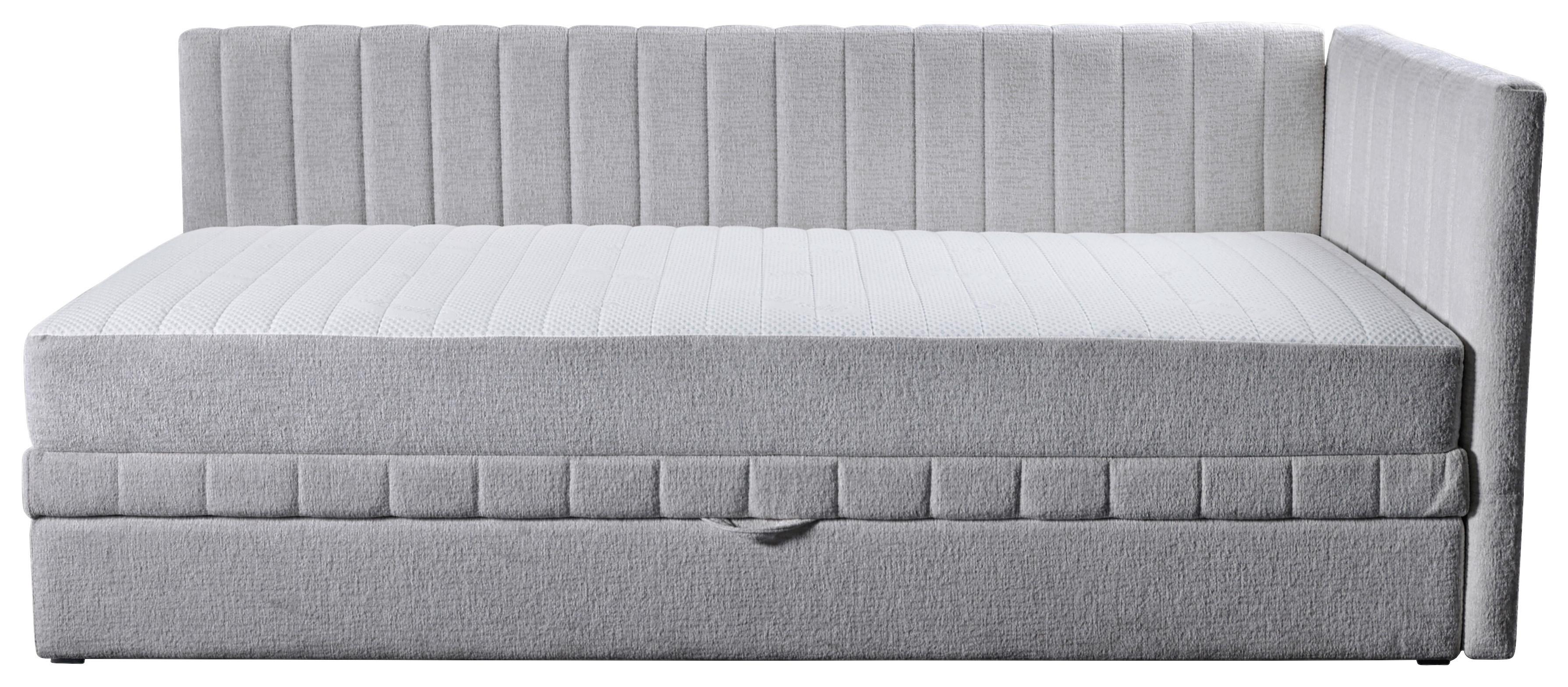 Schlafsofa Roma Chenille Hellgrau, B: 212cm