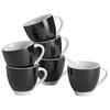 Tassenset Schwarz Weiß 6-teilig D:14,5cm - Schwarz/Weiß, Basics, Keramik (14,5cm) - Van Well