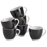 Tassenset Schwarz Weiß 6-teilig D:14,5cm - Schwarz/Weiß, Basics, Keramik (14,5cm) - Van Well