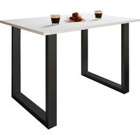 Jedálenský stôl XONA biely/čierny 140x80 cm - čierna/biela, Basics, kompozitné drevo (140/80/76cm) - MID.YOU