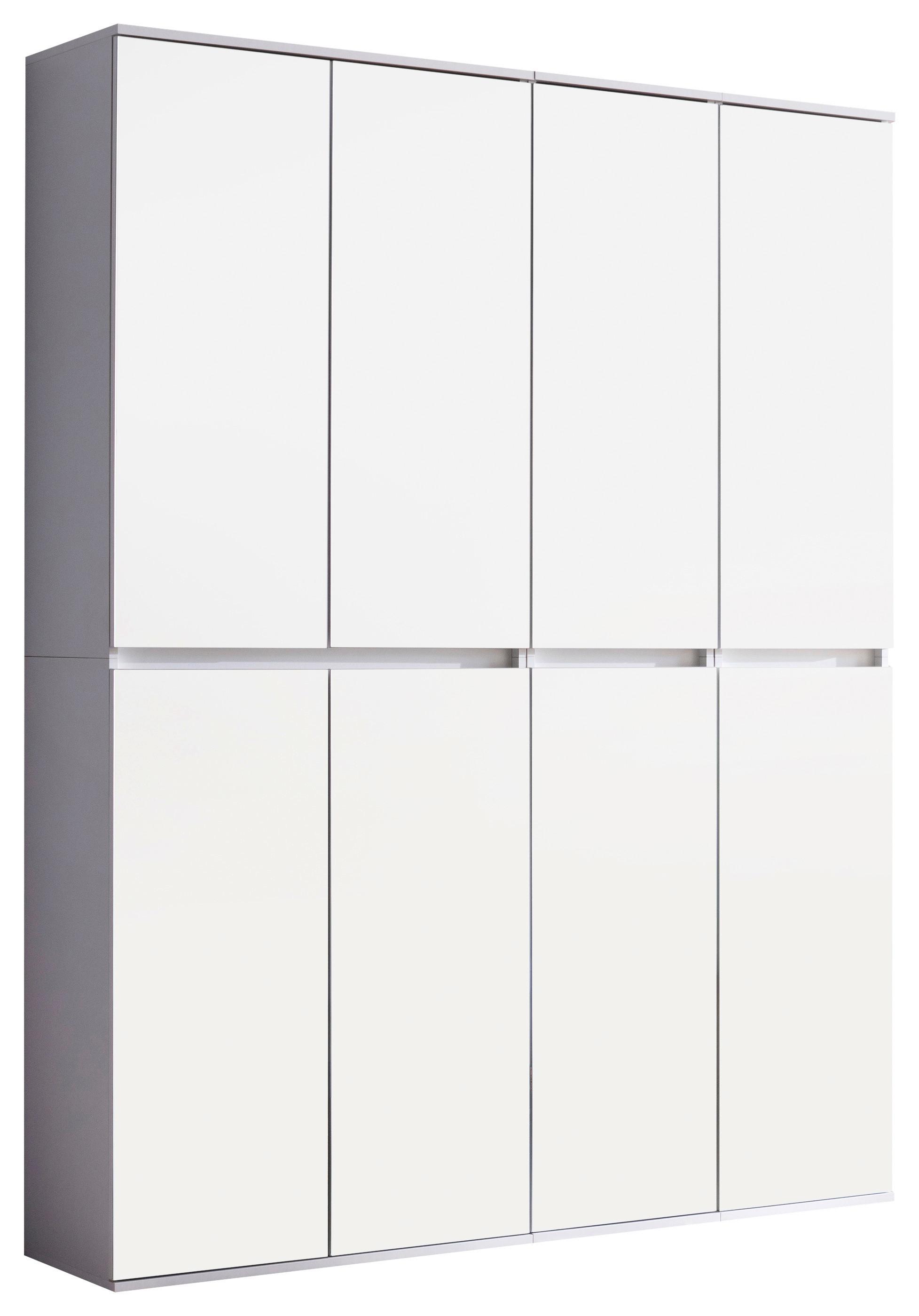 Garderobenschrank Mirror Weiß Mit Spiegel B: 148 Cm - Weiß, Basics, Glas/Holzwerkstoff (148/191/34cm) - MID.YOU