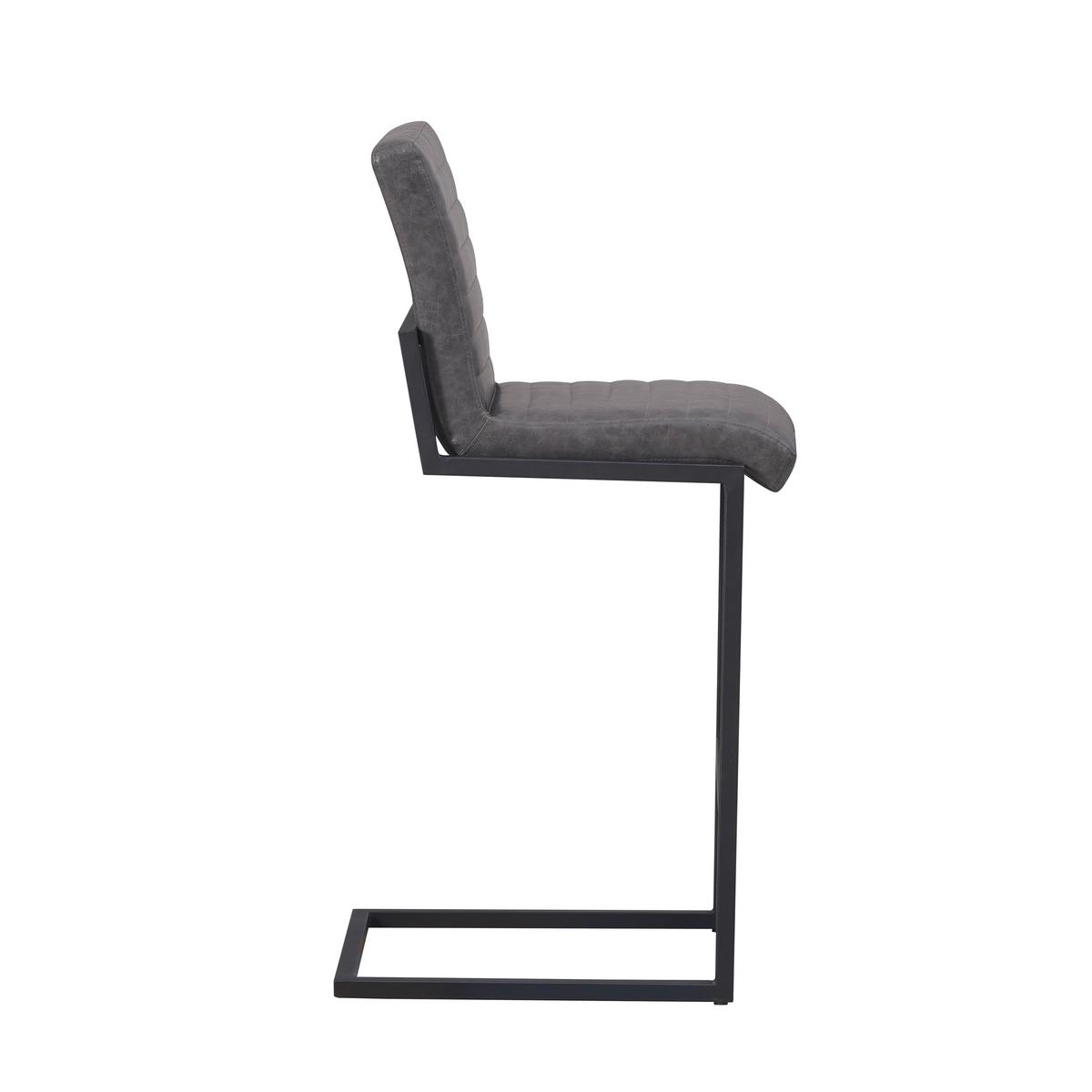 Barhocker-set Donny Anthrazit B: 54 Cm - Anthrazit/Schwarz, MODERN, Textil/Metall (54/100/58cm) - MID.YOU