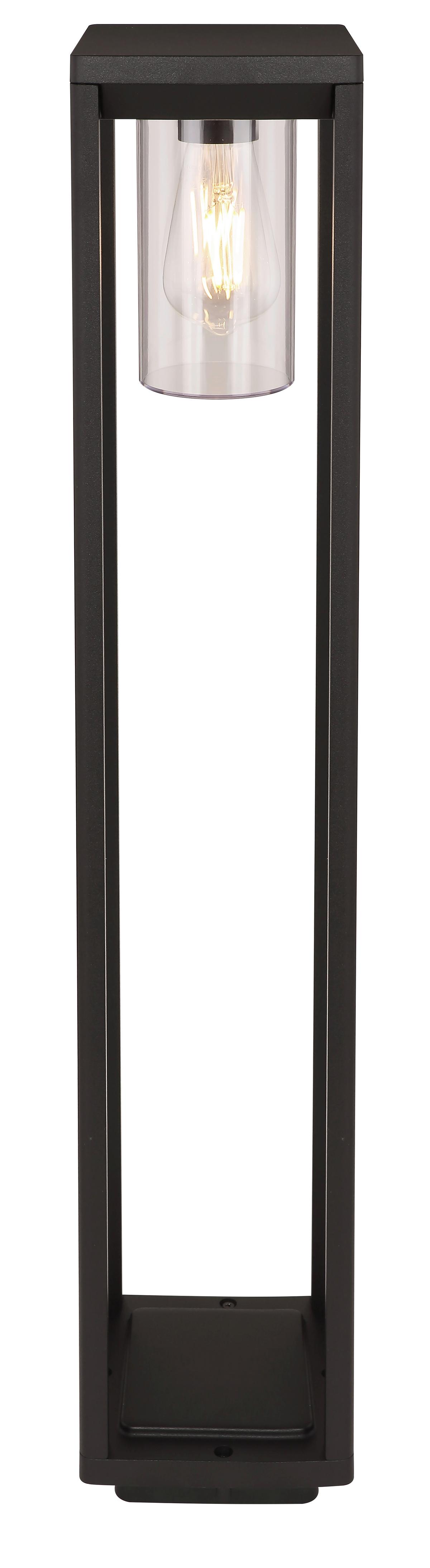 Außenleuchte Candela 15 Watt Aluminium - Klar/Schwarz, Basics, Kunststoff/Metall (15/15/80cm) - Globo