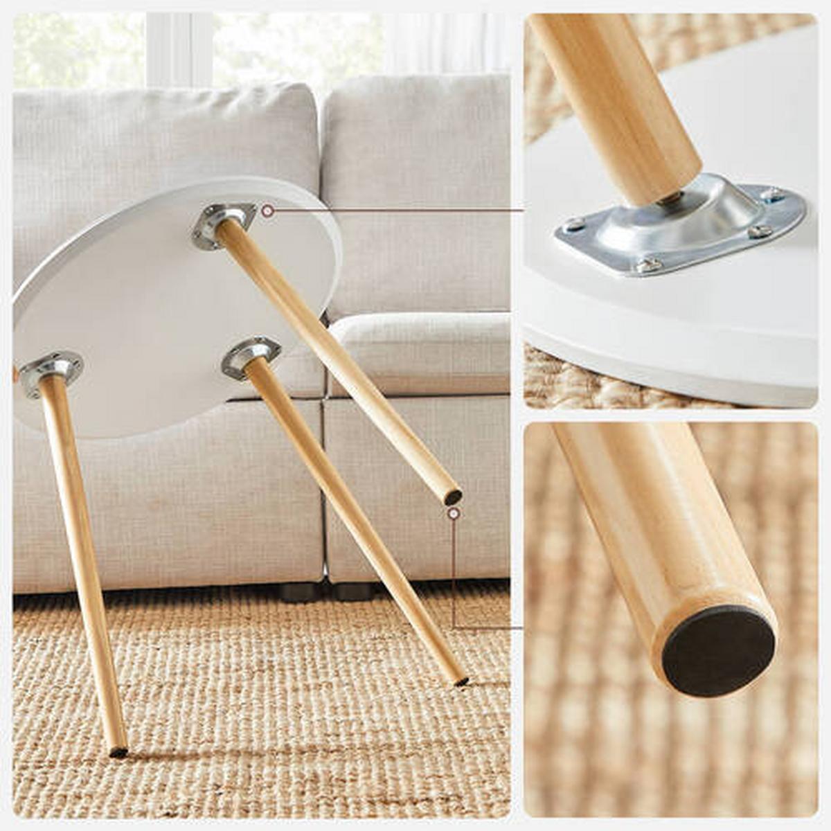 Beistelltisch 2-teiliges Set Weiß, Kieferfarben - Naturfarben/Weiß, Trend, Holz/Holzwerkstoff (35-45/35-45/35-50cm) - Boxxx