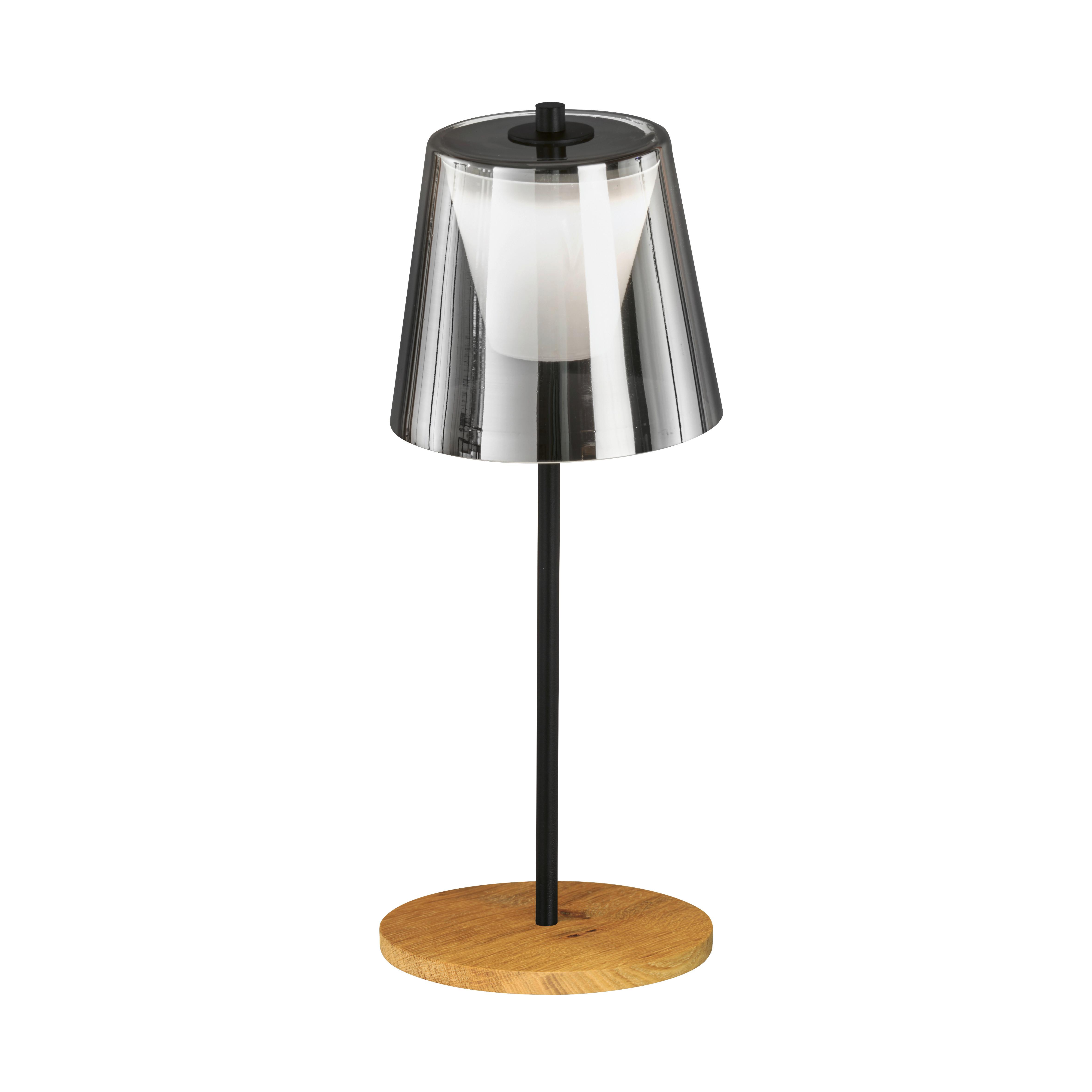 LED-Außenleuchte 50747 Shine-Wood - Schwarz, Natur, Glas/Metall (15/35cm) - Fischer & Honsel