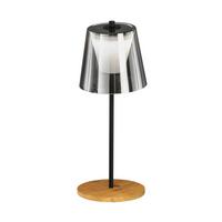 Led-außenleuchte 50747 Shine-Wood - Schwarz, Natur, Glas/Metall (15/35cm) - Fischer & Honsel