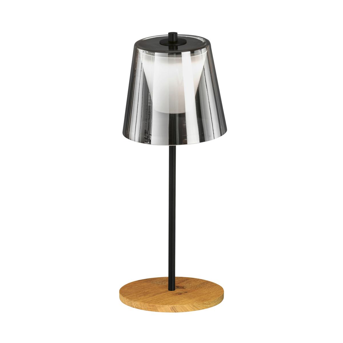 Led-außenleuchte 50747 Shine-Wood - Schwarz, Natur, Glas/Metall (15/35cm) - Fischer & Honsel