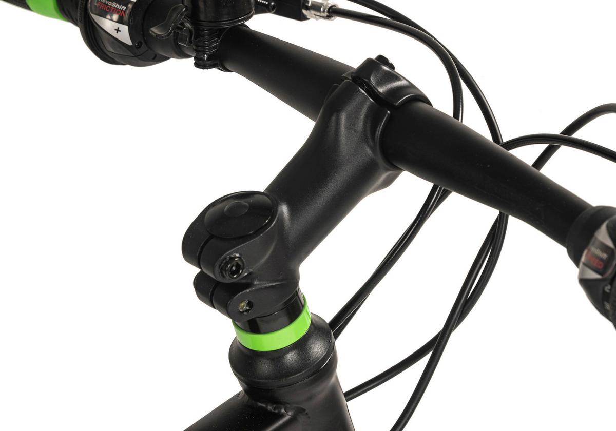 Mountainbike, Schwarz/grün 26 Zoll, Rahmen 46 Cm - Schwarz, Basics, Metall (25/140/60cm)