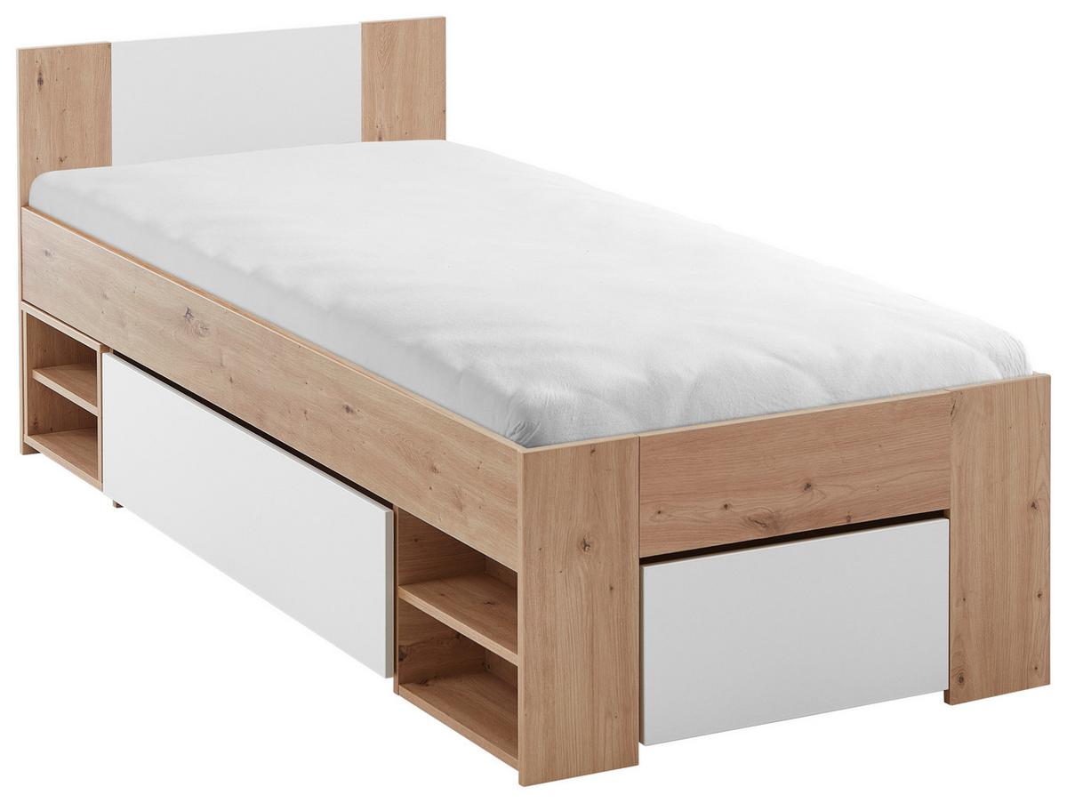 POSTEL AZURRO 2-90 - bílá/dub artisan, Moderní, kompozitní dřevo (90/200cm) - Mömax
