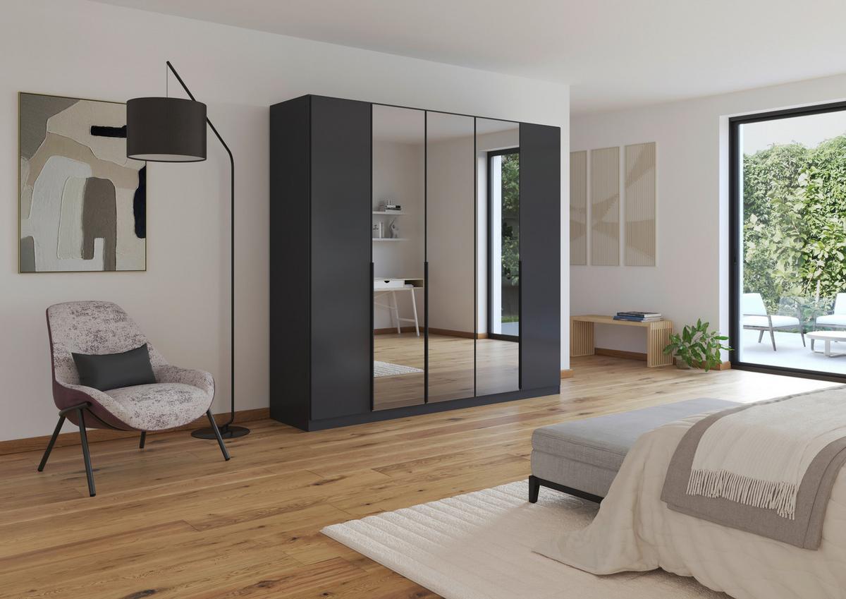 Drehtürenschrank Skyla Grau/Glas B: 226 cm - Grau, MODERN, Holzwerkstoff (226/210/54cm) - Rauch Möbel