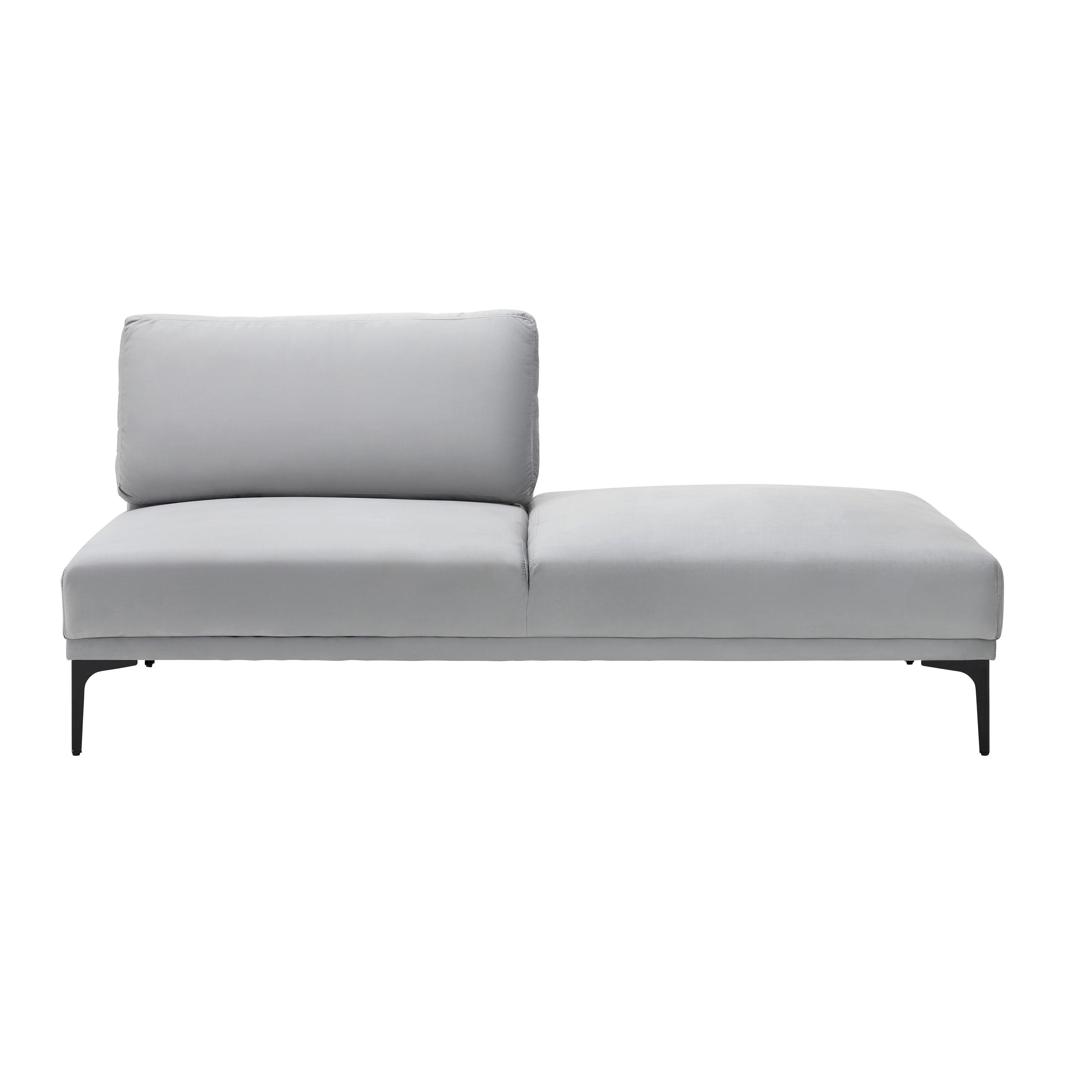 Lenoška TESSA šedá - šedá/černá, Moderní, kov/textil (180,5/82,5/88,5cm) - Bessagi Home
