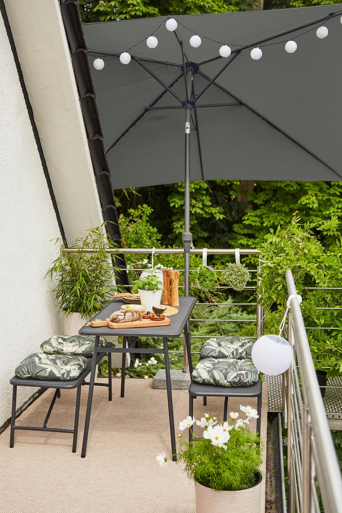 Sonnenschirm BxHxT 250x238x200 cm Anthrazit/Olivgrün - Anthrazit/Olivgrün, KONVENTIONELL, Textil/Metall (250/200cm) - Siena Garden