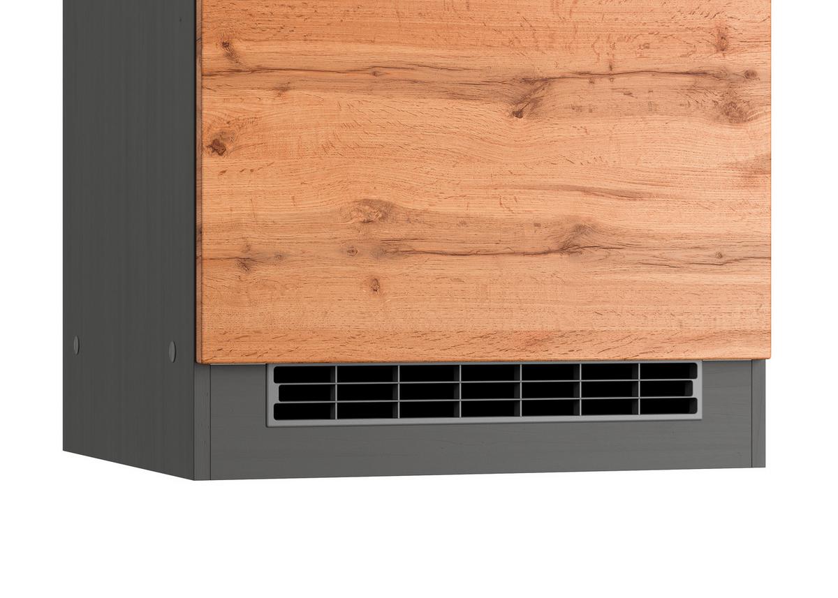 Kühlschrank-Umbauschrank Turin 60 cm Graphitfarben/Eiche - Eiche Wotan/Graphitfarben, Design, Holzwerkstoff (60/166/60cm) - Held