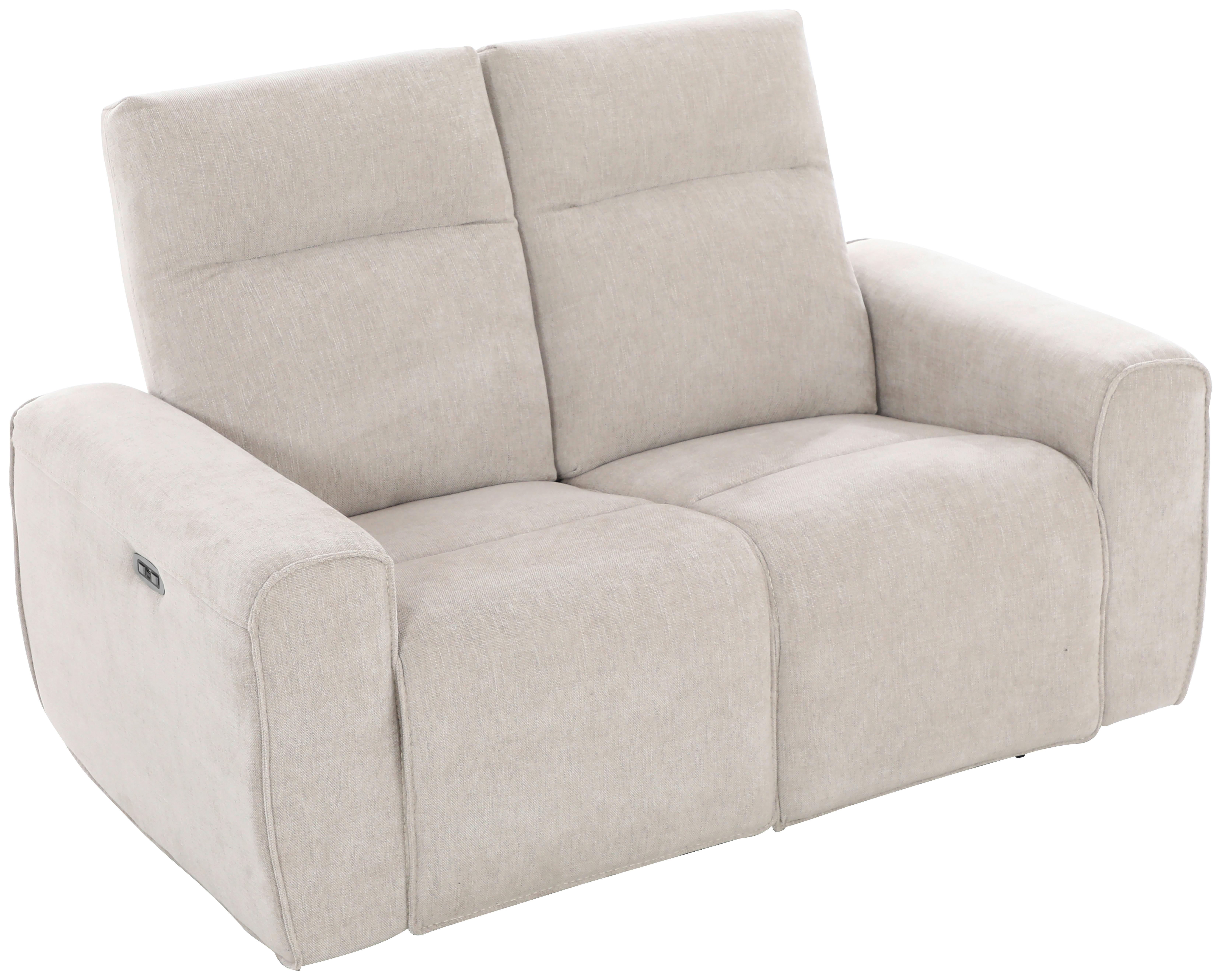 2-Sitzer-Sofa Paco mit Relaxfunktion Beige B: 158 cm - Beige/Schwarz, MODERN, Holz/Textil (158cm)