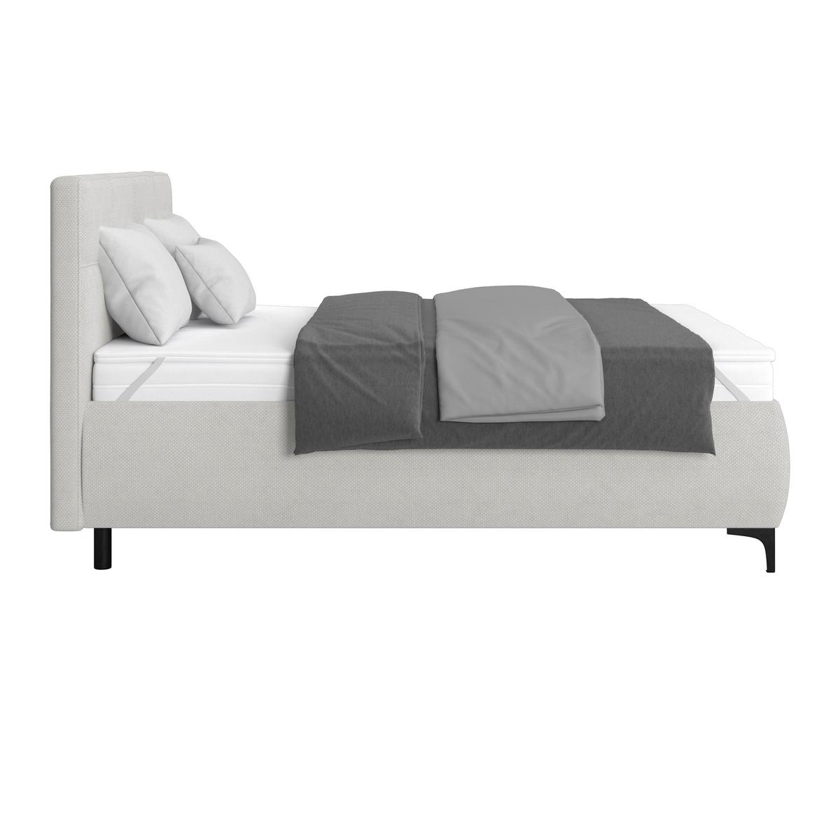 Polsterbett Zeni 140 - Hellgrau/Schwarz, KONVENTIONELL, Holz/Textil (140/200cm)