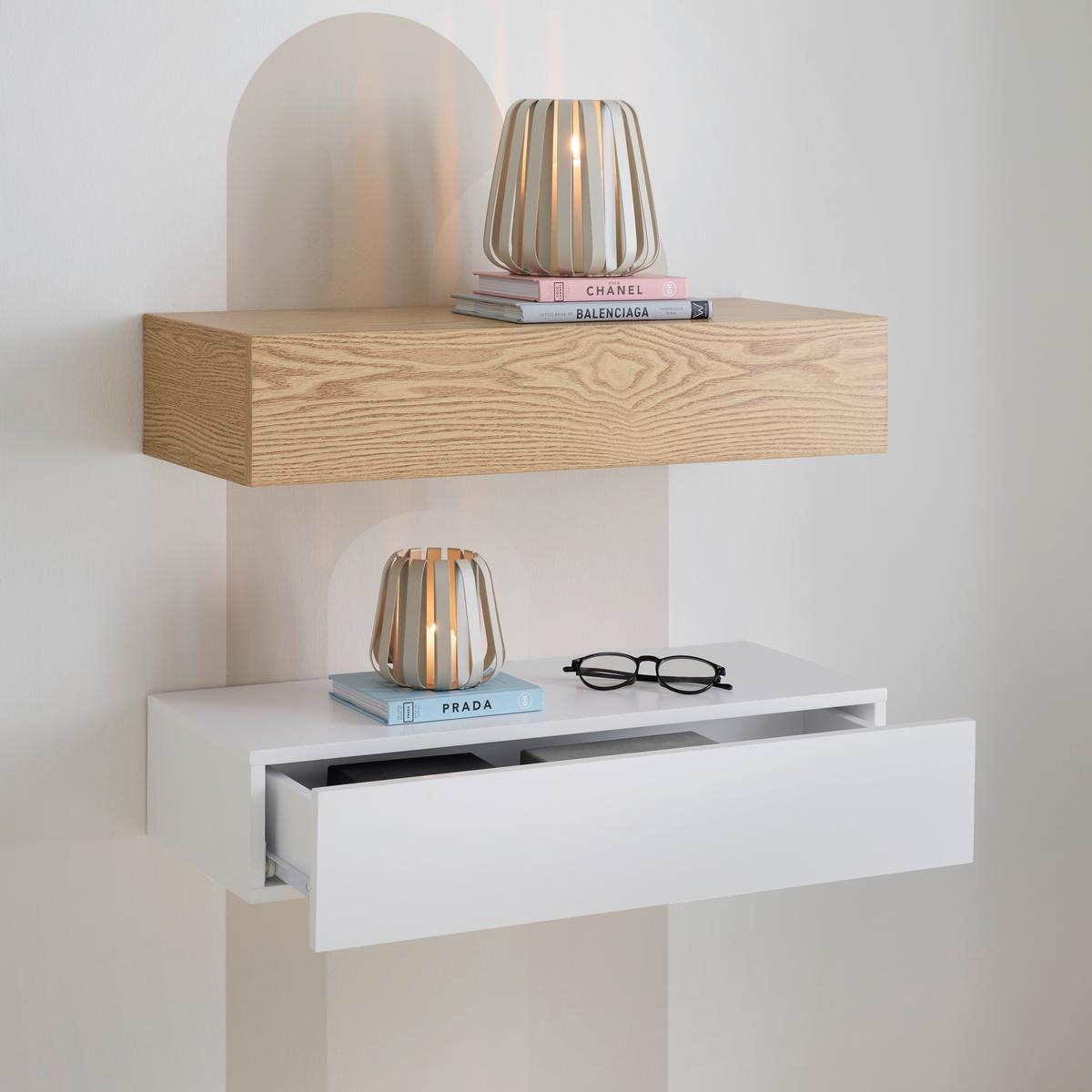 NÁSTĚNNÁ KONZOLA NOAH -TREND- - přírodní barvy, Moderní, kompozitní dřevo (60/12/22cm) - Mömax
