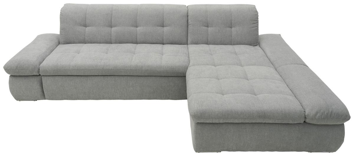 Ecksofa Moric Grau Mikrofaser - Chromfarben/Grau, KONVENTIONELL, Textil (300/172cm) - MID.YOU