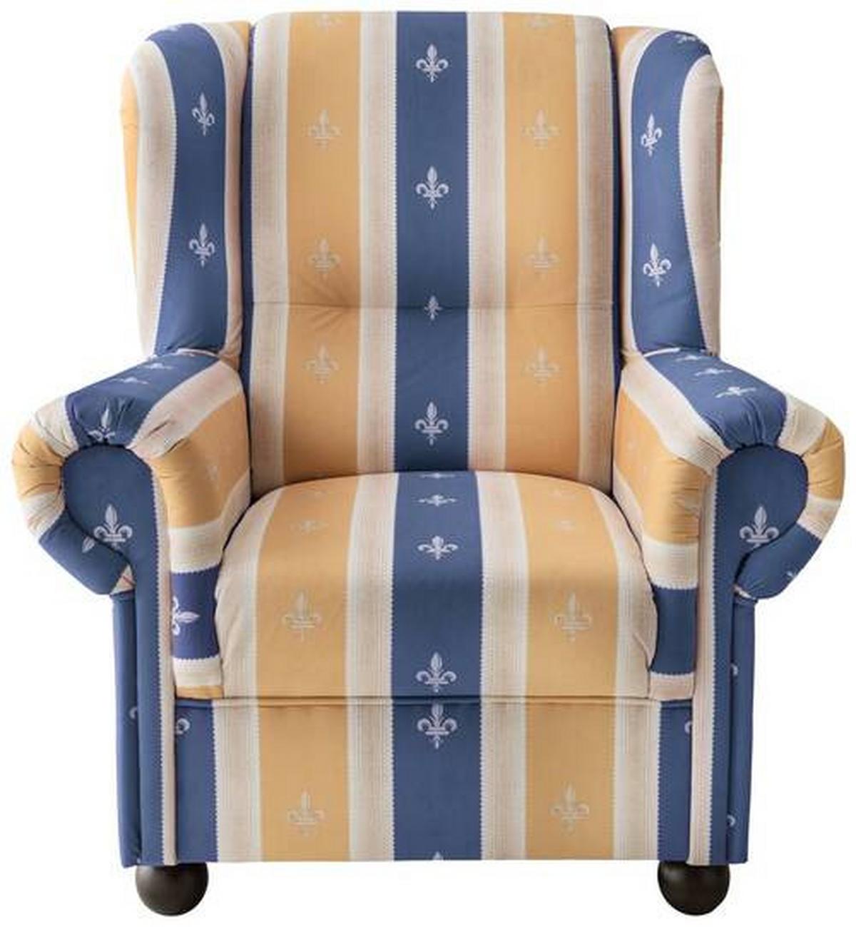 Ohrensessel Torello Blau B: 92 Cm - Wengefarben/Blau, KONVENTIONELL, Textil (92/102/89cm) - Livetastic