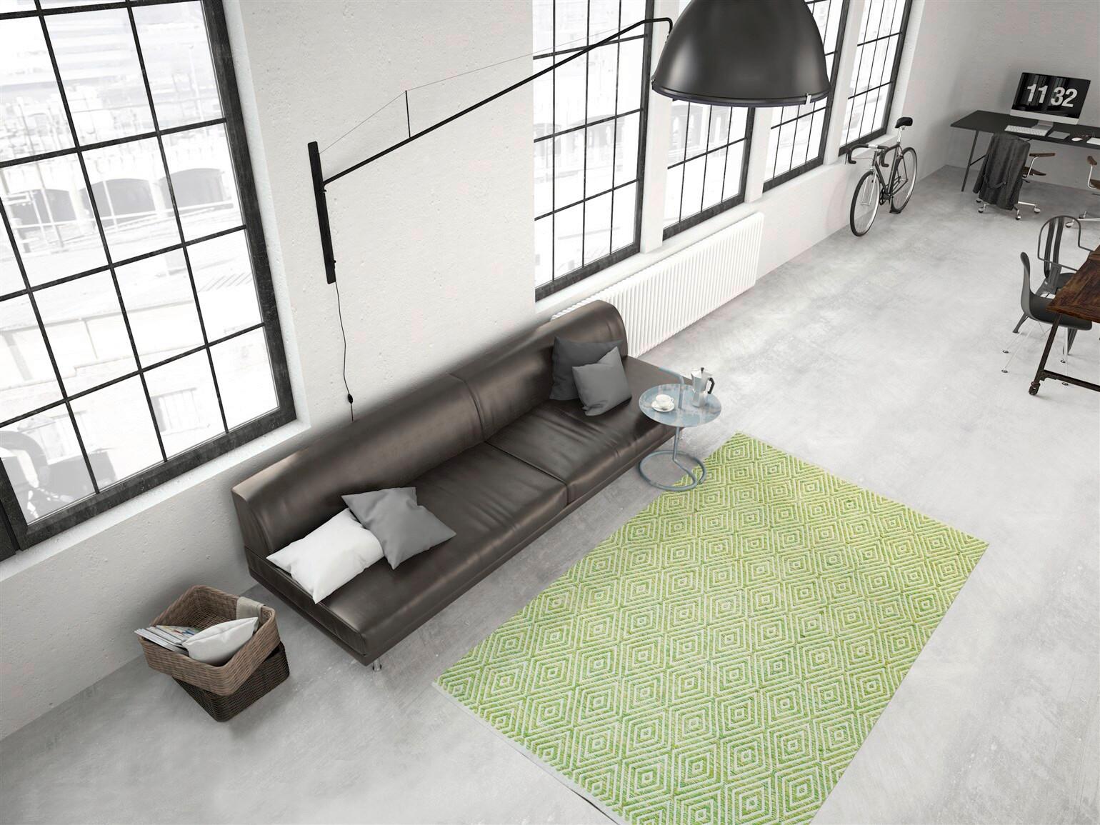 Flachwebteppich Aperitif Grün, 80x150 cm - Grün, KONVENTIONELL, Textil (80/150cm)