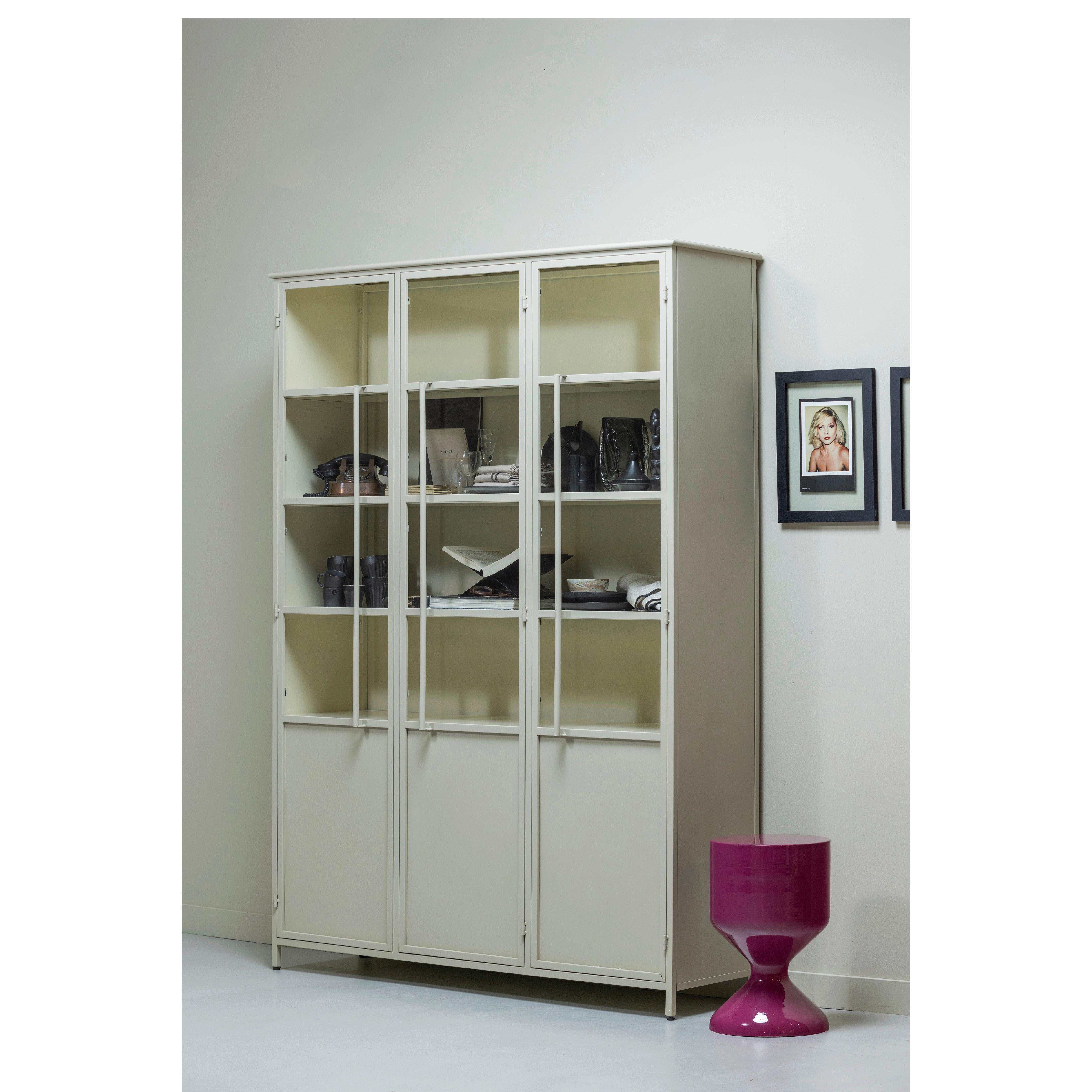 Vitrine Exhibit Sandfarben B: 140 Cm - Sandfarben, Design, Glas/Metall (140/200/40cm) - Livetastic