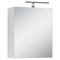 Spiegelschrank Spree mit Led 1 Tür BxHxT 50x60x20 cm Weiß - Weiß, MODERN, Glas/Holzwerkstoff (50/60/20cm) - MID.YOU
