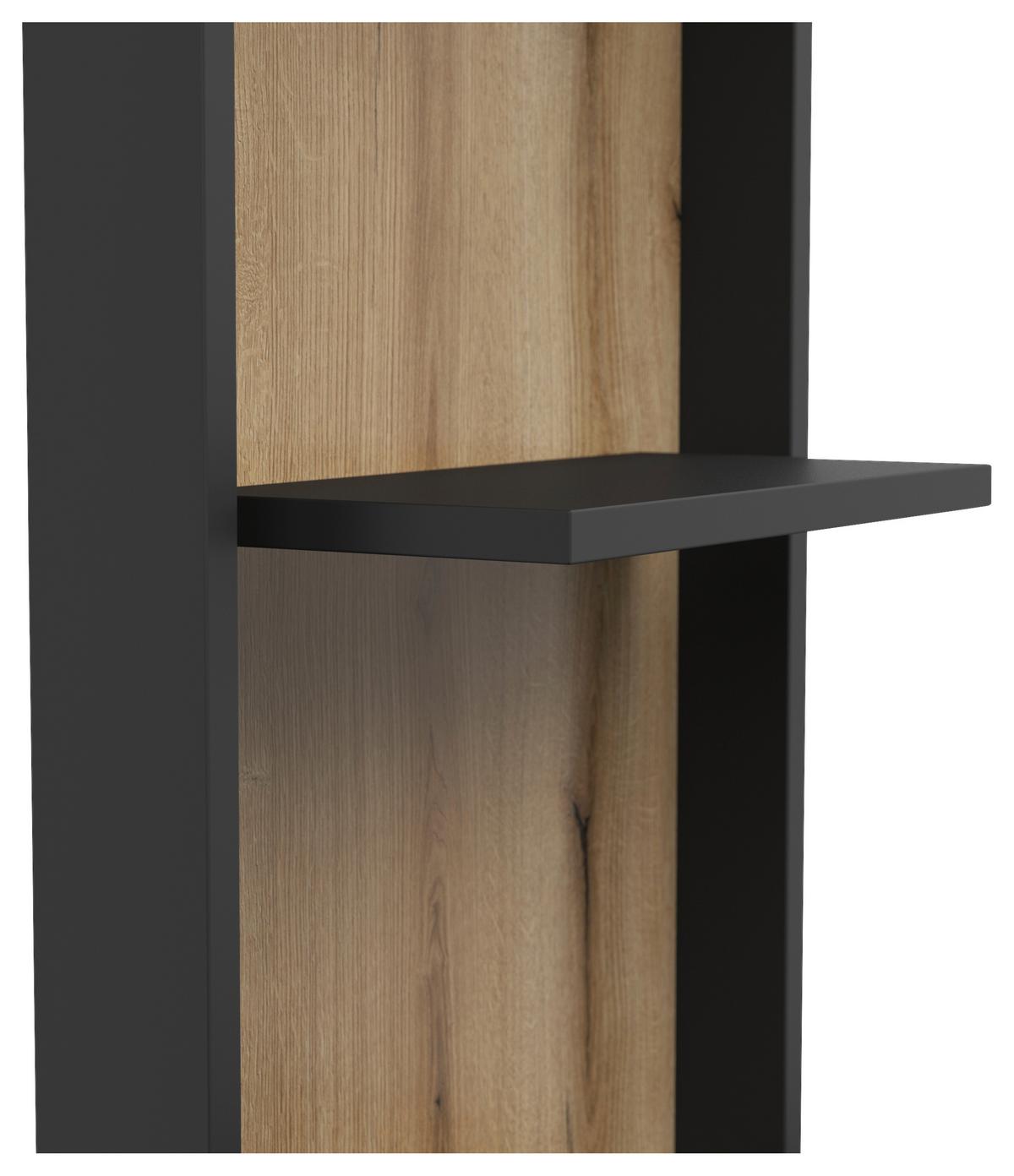 OBÝVACÍ STĚNA PASCAL - černá/barvy dubu, Moderní, kompozitní dřevo (230/160/35cm) - Based