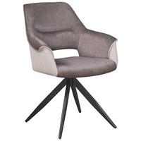 Armlehnstuhl Kiran Samt Beige, B: 62 cm - Beige/Schwarz, KONVENTIONELL, Textil/Metall (62/86/64cm) - MID.YOU