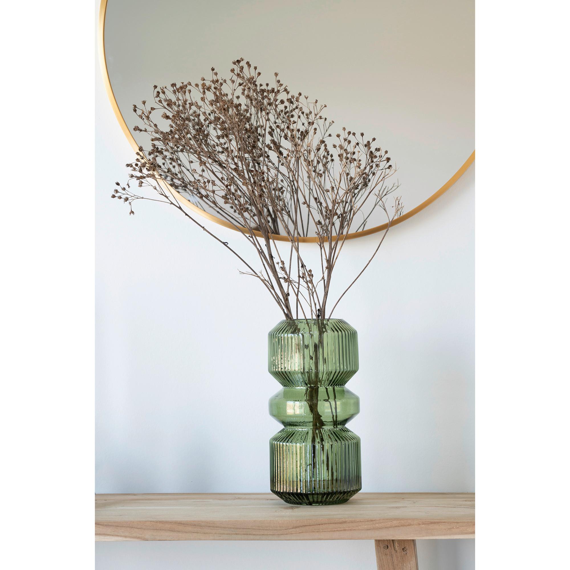 Vase Grün D: 12 Cm - Grün, Basics, Glas (12/25cm)
