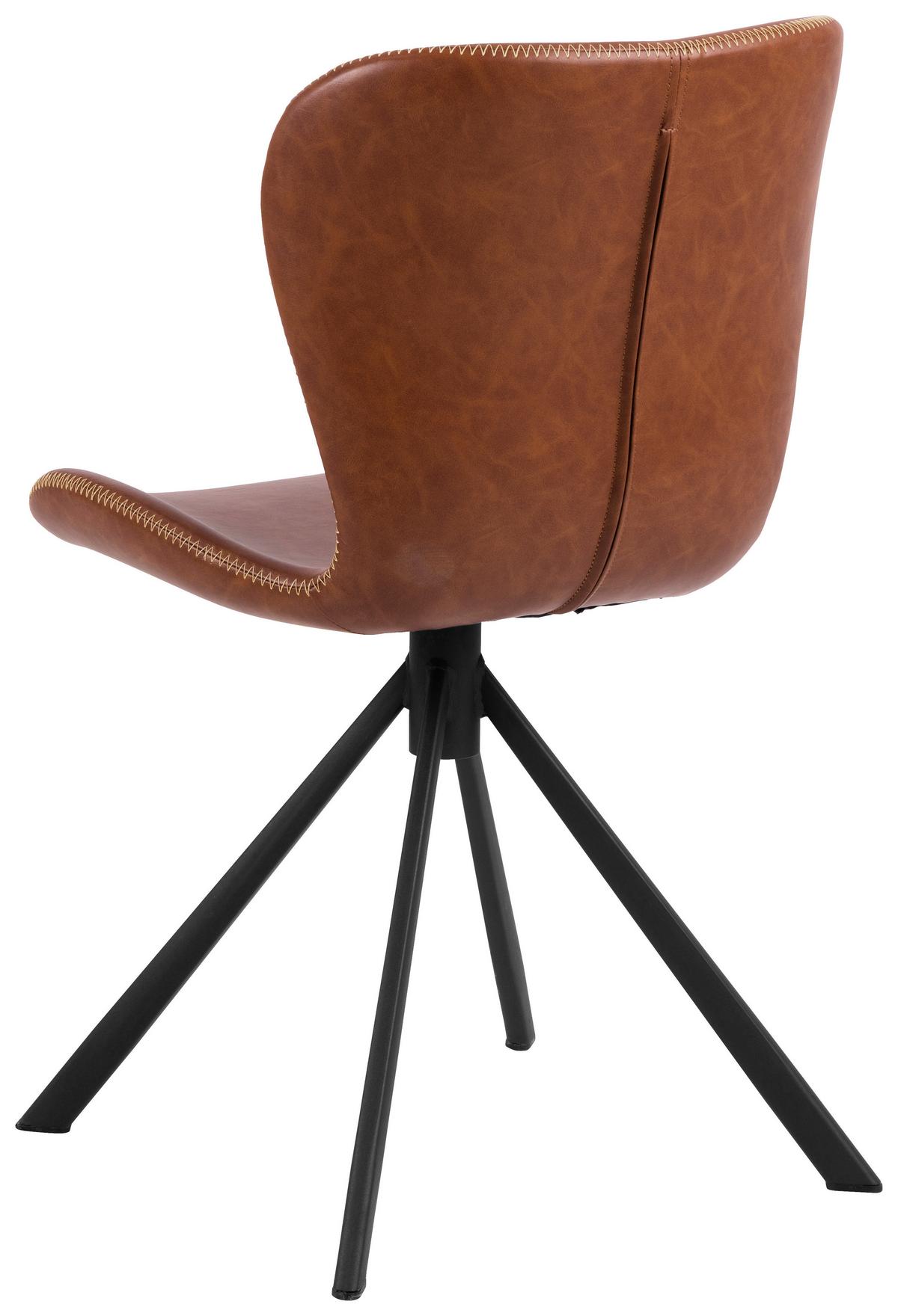 Otočná stolička Batilda, hnedá - hnedá/čierna, Design, kov/plast (46,5/81/53cm) - MID.YOU