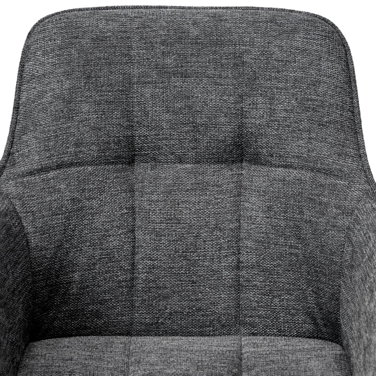 ARMLEHNSTUHL-SET LEICESTER - Schwarz/Grau, LIFESTYLE, Textil/Metall (57/84/60cm) - MID.YOU