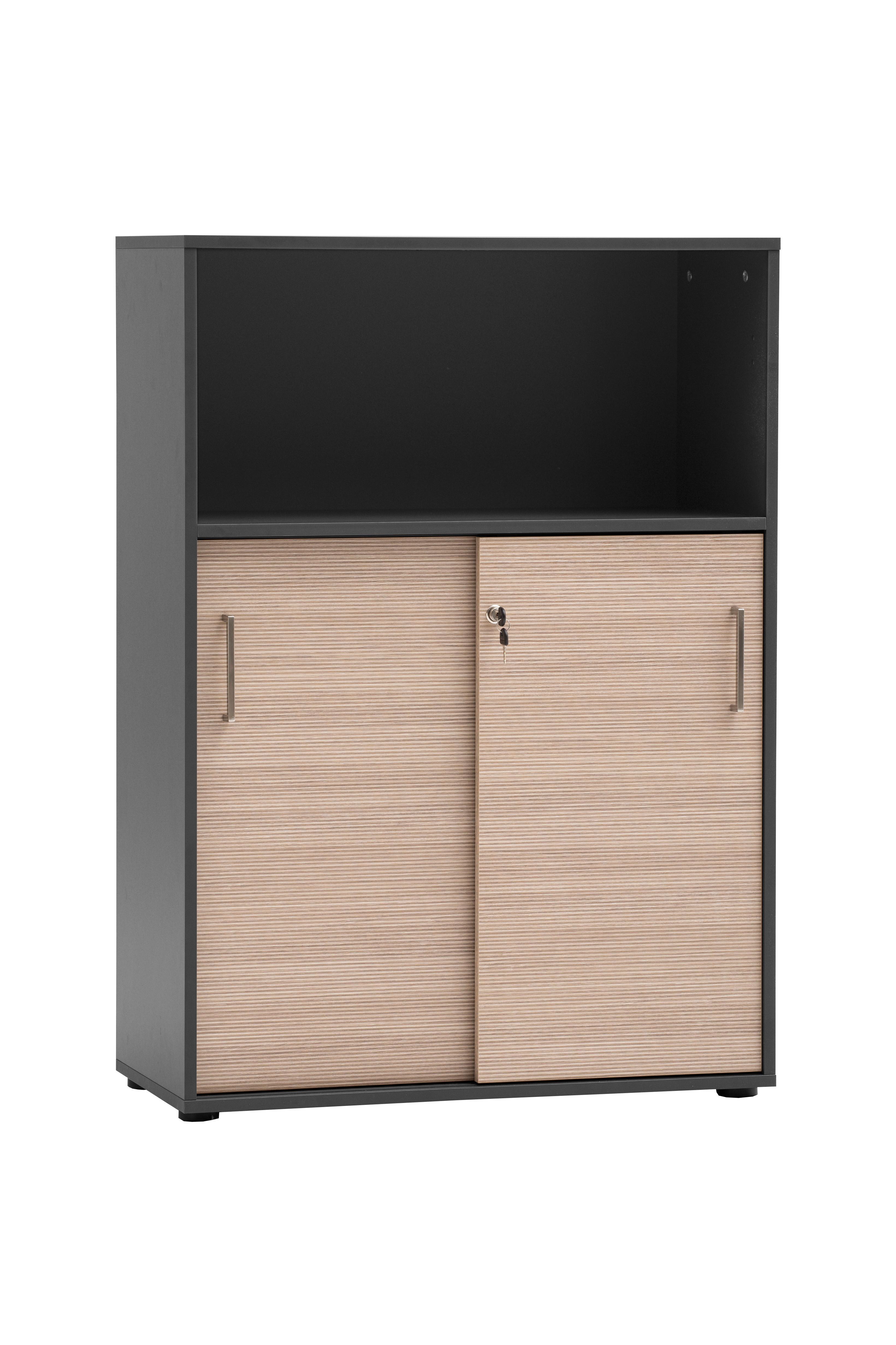 AKTENSCHRANK Metz Anthrazit/Beige B: 80,1cm - Beige/Anthrazit, MODERN, Holzwerkstoff (80,1/113,4/38,2cm) - MID.YOU