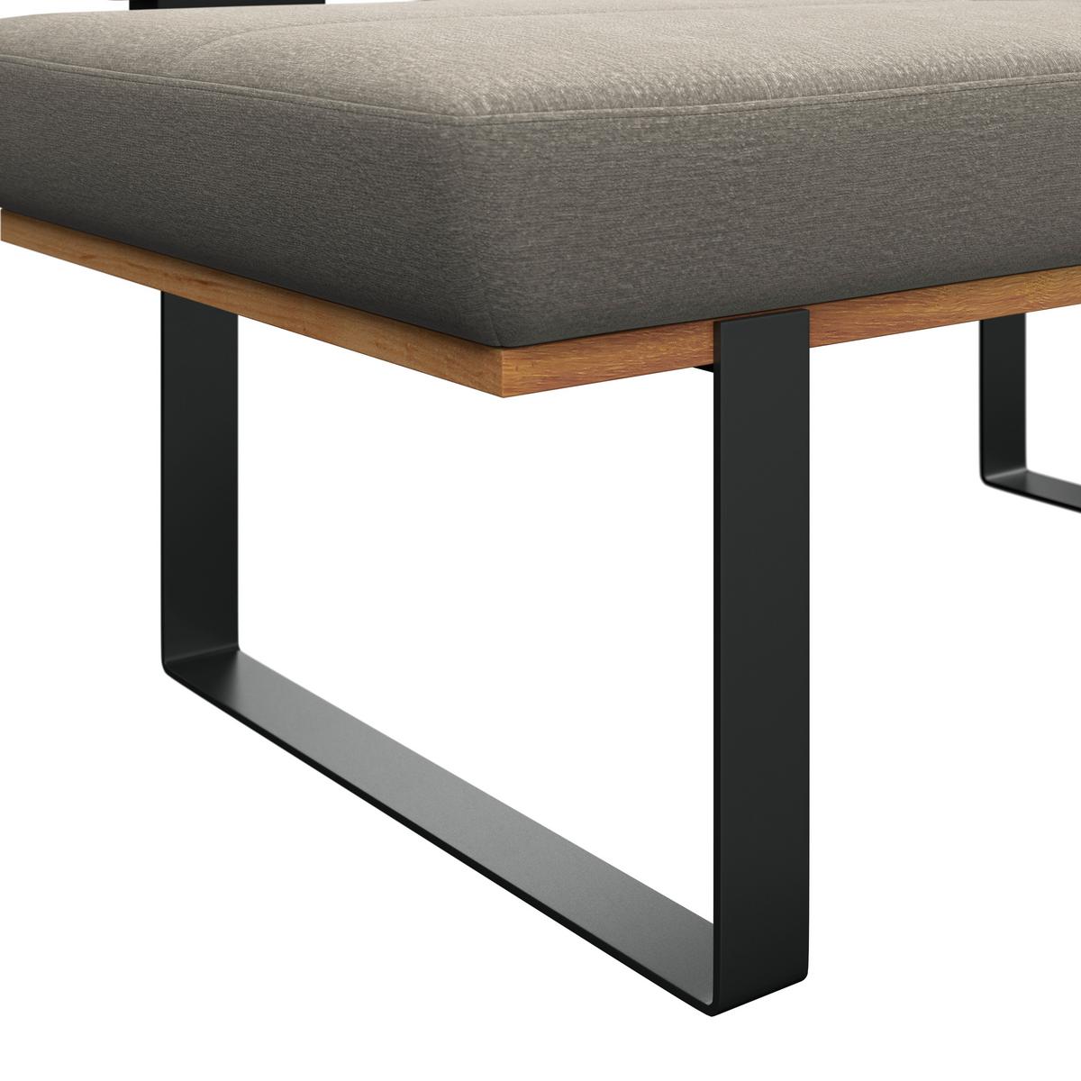 Sitzbank Tristan Webstoff beige, B: 130cm - Beige/Schwarz, MODERN, Holz/Textil (130/48/90cm) - James Wood