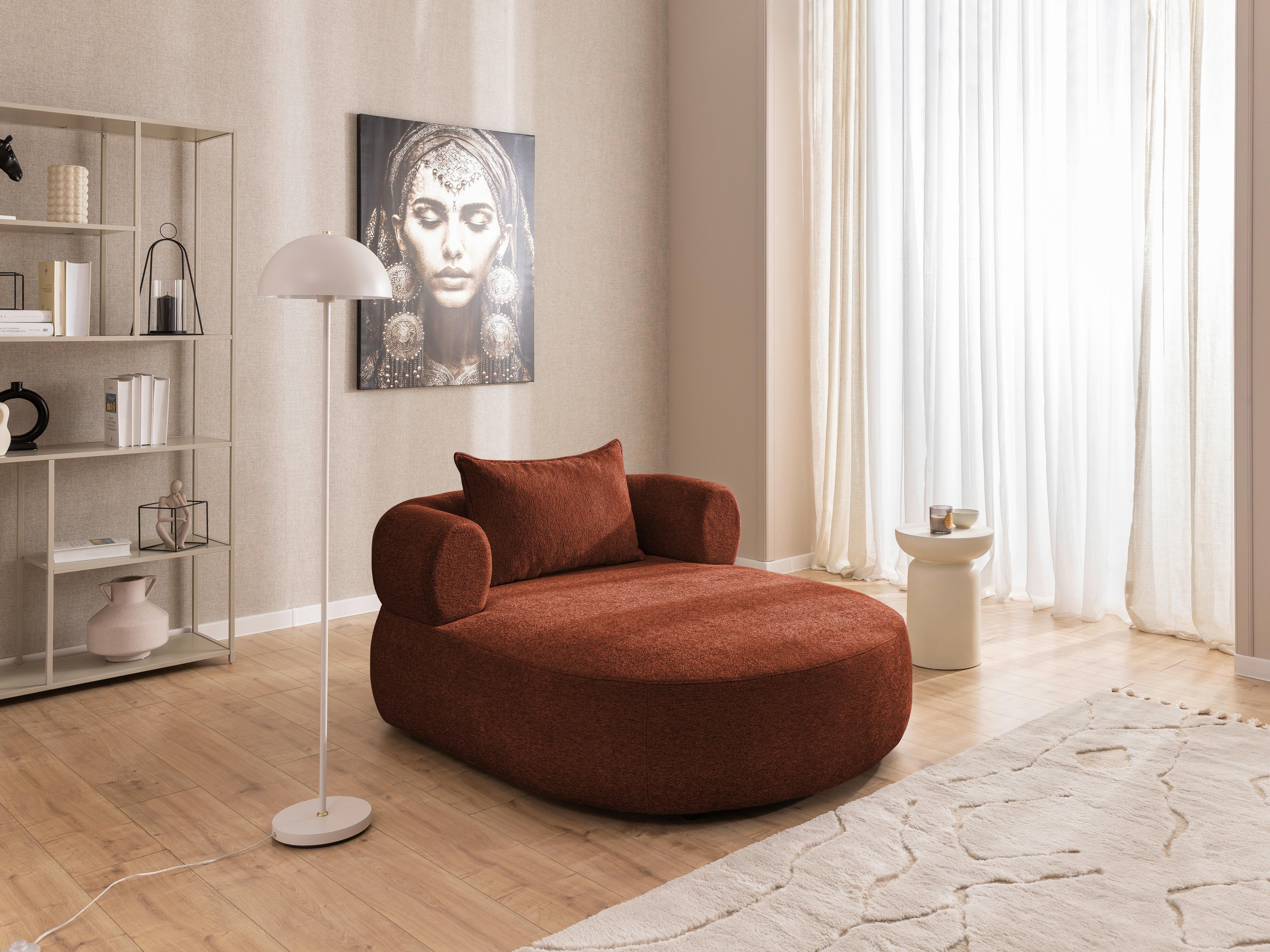 XXL-Sessel Ferro Rostfarben B: 122 cm - Rostfarben/Schwarz, Design, Textil (122/76/156cm) - Livetastic