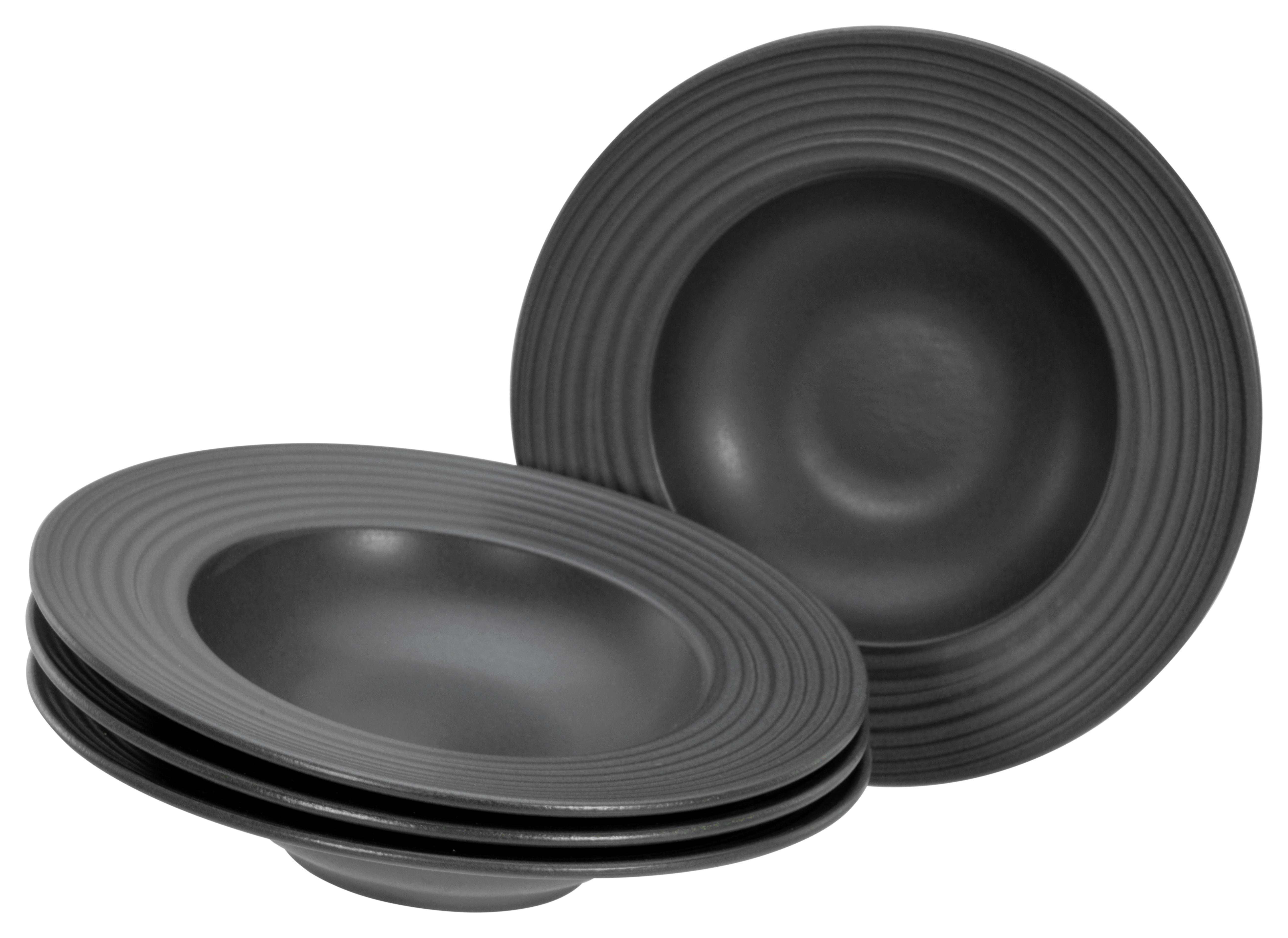 Sada tanierov na cestoviny 4-dielna - čierna, Basics, keramika (30cm) - Creatable