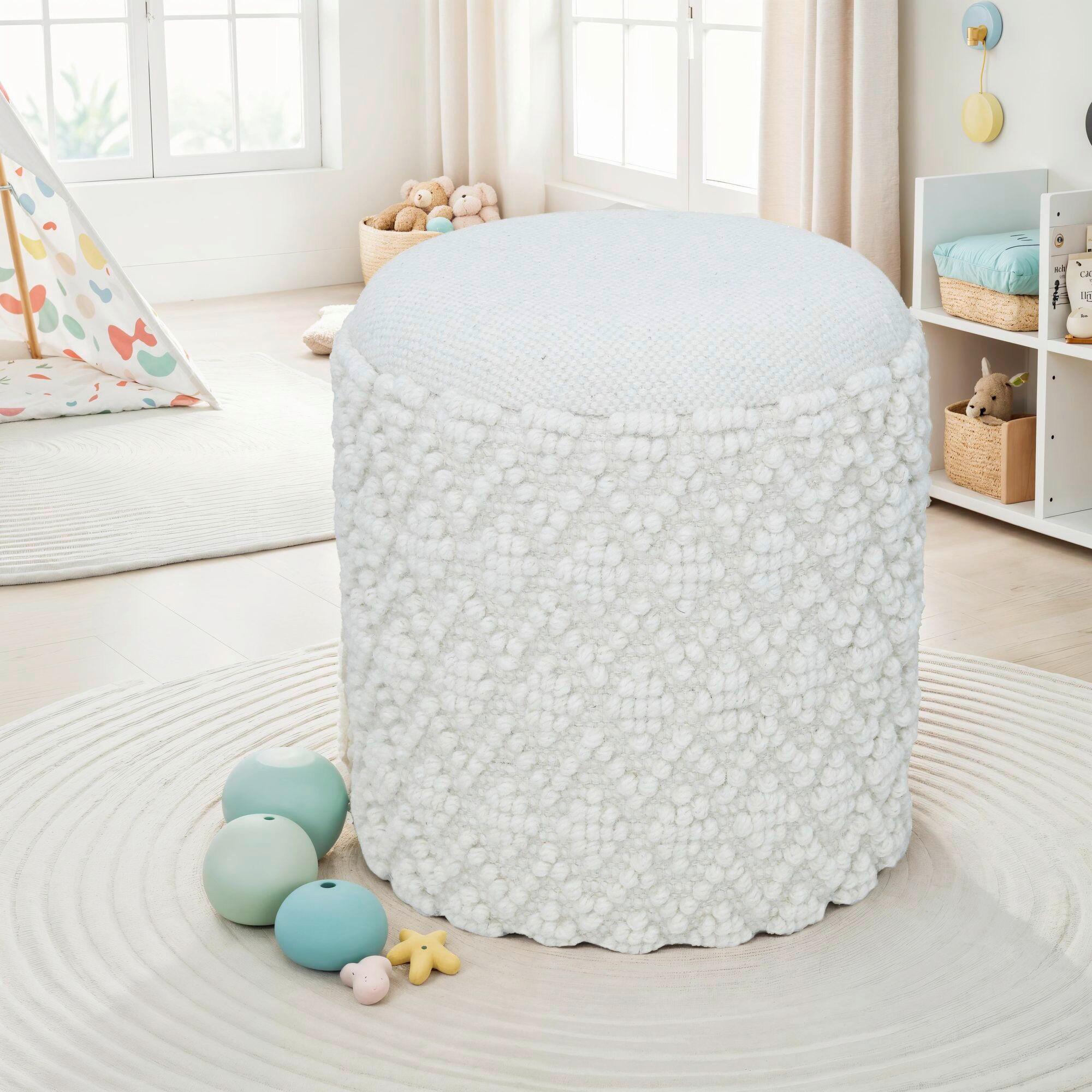 Hocker Weiß B: 40cm - Weiß, Basics, Textil (40/45/40cm) - Livetastic