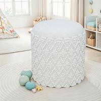 Hocker Weiß B: 40cm - Weiß, Basics, Textil (40/45/40cm) - Livetastic