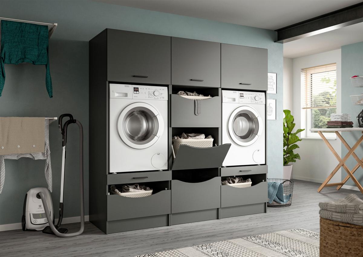 Prádelna Free Anhracit - antracitová, Basics, kompozitní dřevo (192/195/68cm) - MID.YOU