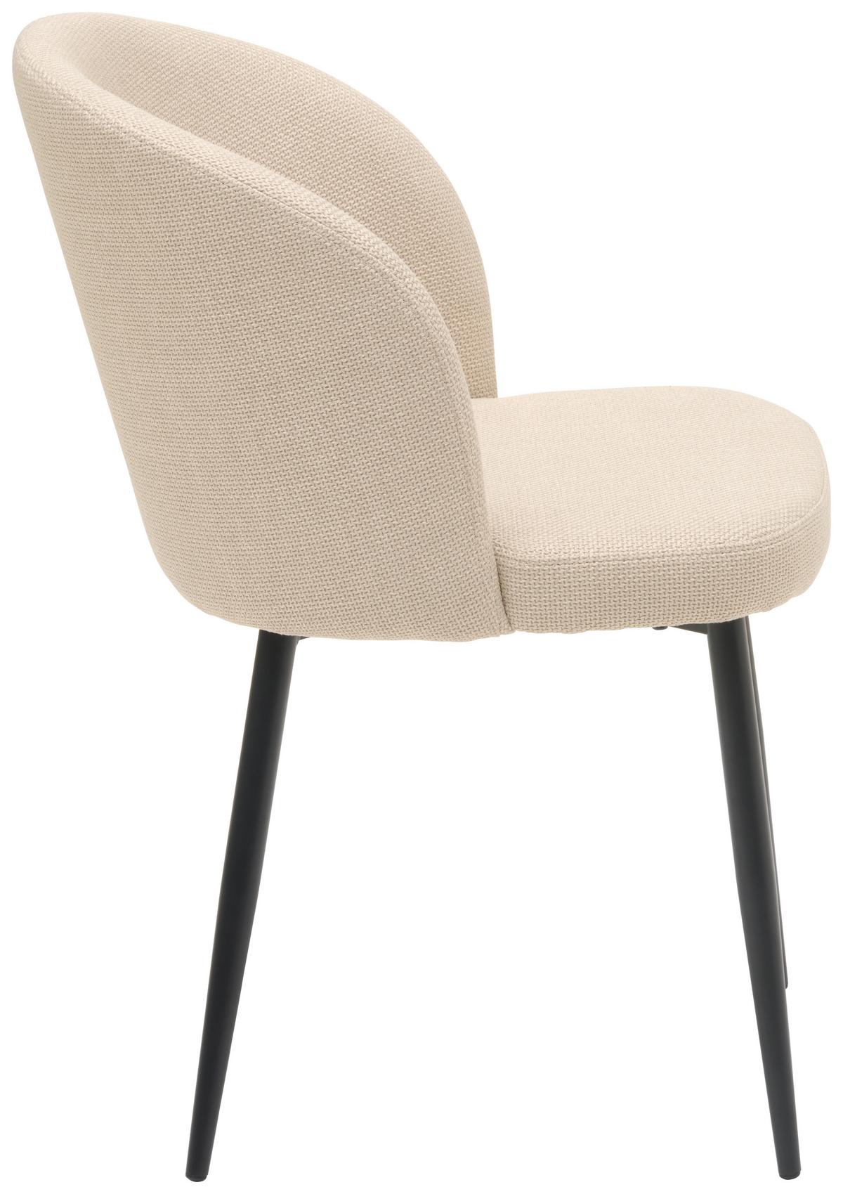 Vierfußstuhl Flo Webstoff Beige, B: 49 Cm - Beige/Schwarz, KONVENTIONELL, Textil/Metall (49/78/58cm) - MID.YOU