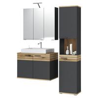 Badezimmer Cotia Cotlu Eiche Dekor/Anthrazit 4-teilig - Eichefarben/Anthrazit, MODERN, Holzwerkstoff (120/187,6/48cm) - James Wood