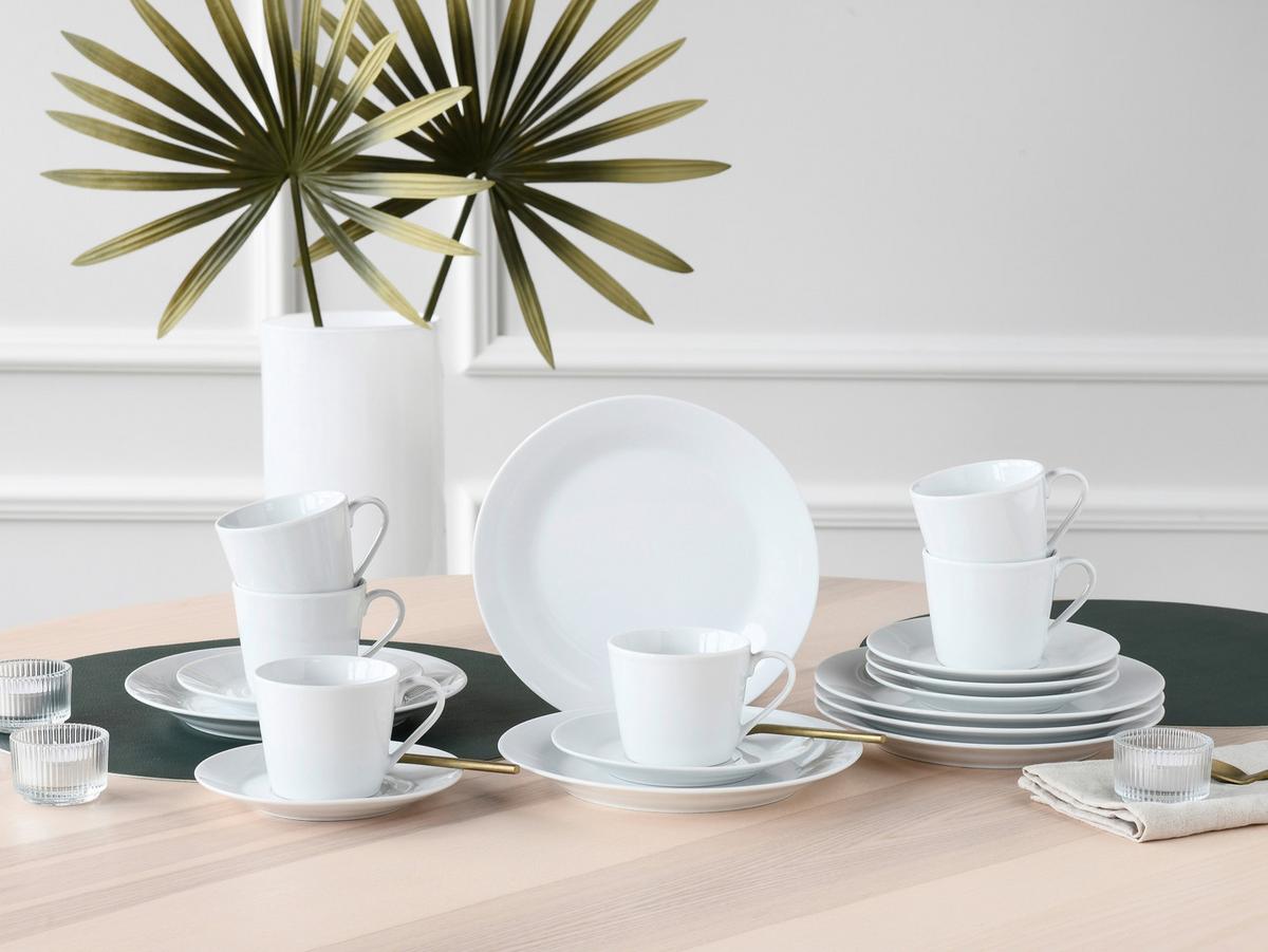 Kaffeeservice Base Weiß, Keramik, 18-Teilig - Weiß, Basics, Keramik - Creatable