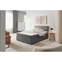 Boxbett Mit Topper 120x200 Antonio - Schwarz/Grau, KONVENTIONELL, Holz/Holzwerkstoff (120/200cm) - P & B
