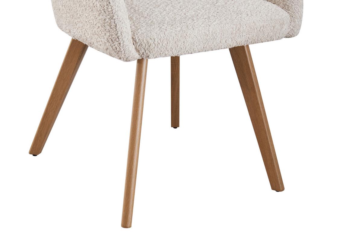 Armlehnstuhl Lydia Beige Gepolstert - Eichefarben/Beige, MODERN, Textil/Metall (57/85/63cm) - MID.YOU