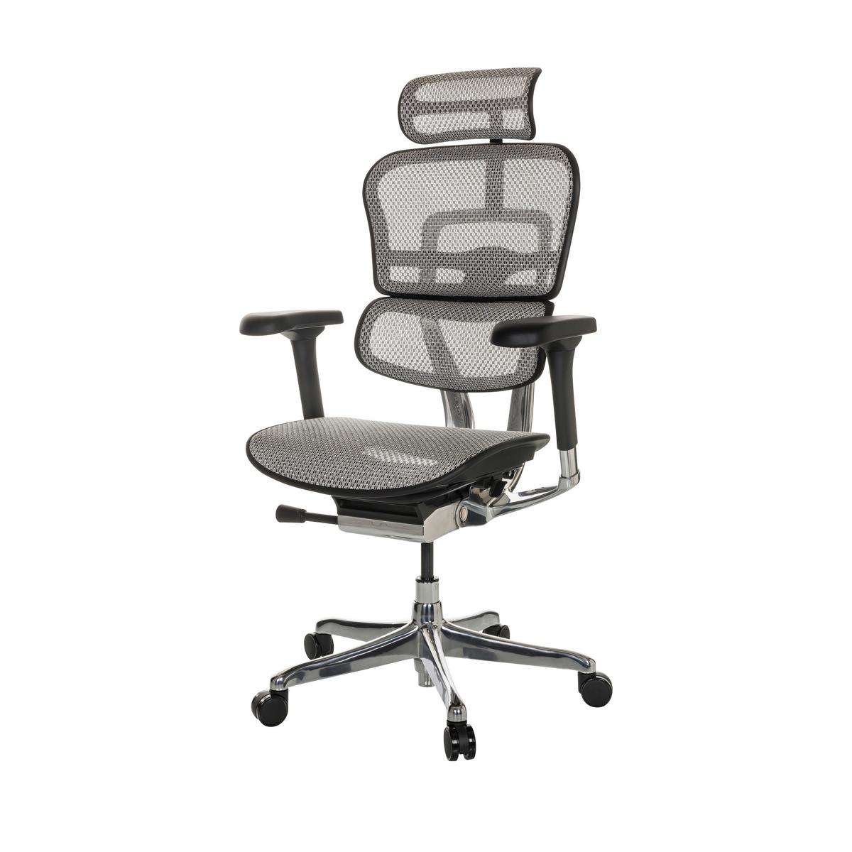 Drehstuhl Ergohuman I - Silberfarben/Hellgrau, Basics, Kunststoff/Textil (69/119-144/65cm) - MID.YOU