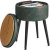 Hocker Schwarz, Dunkelgrün B: 32 cm - Dunkelgrün/Creme, Trend, Holzwerkstoff/Textil (32/44/32cm) - MID.YOU