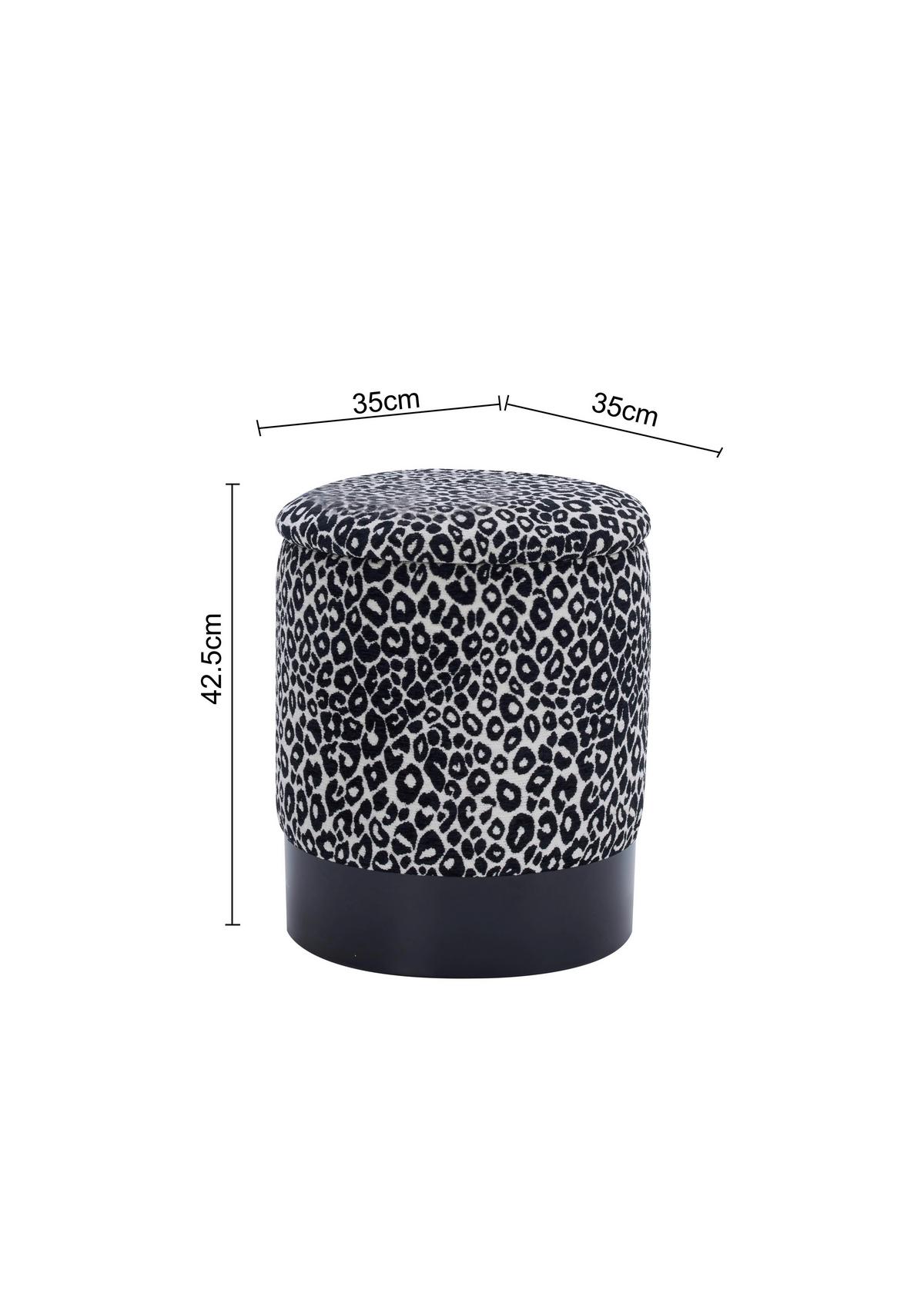 Designový taburet BACA, černo-bílá žin., max. 140 kg - bílá/černá, Lifestyle, kov/dřevo (35/35/42,5cm) - Mömax